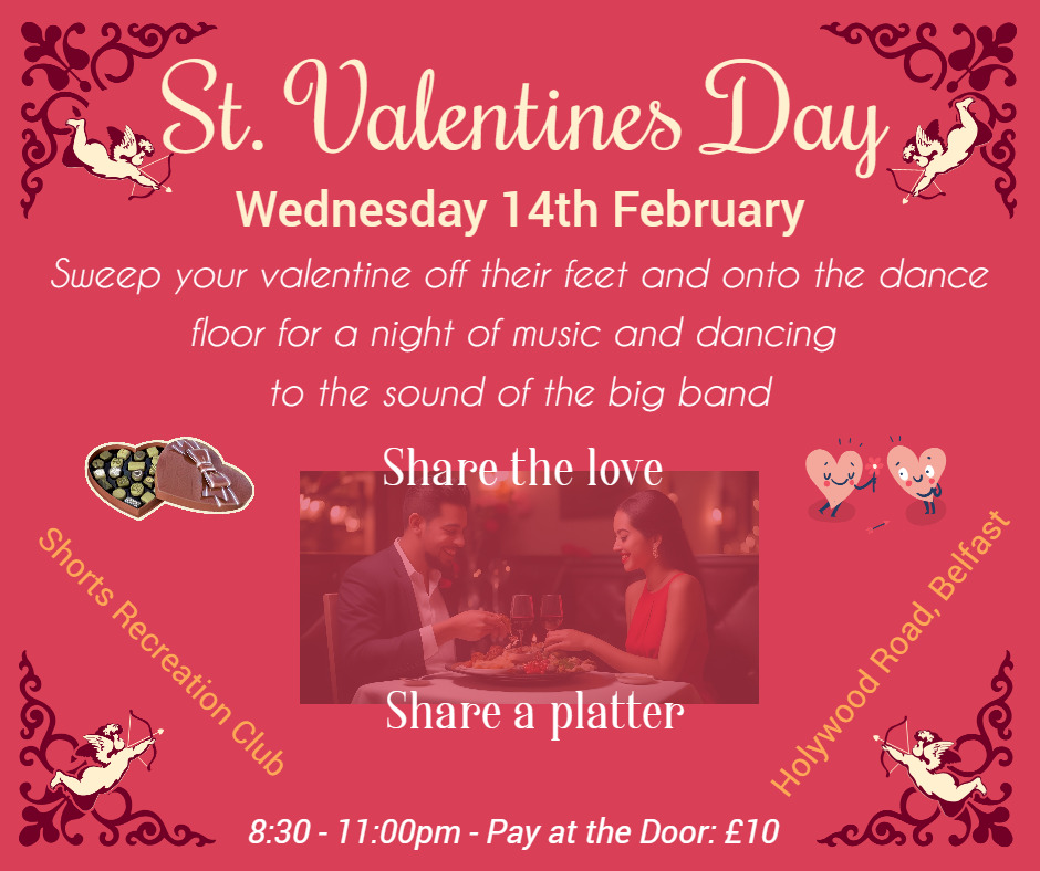 Belfast Jazz Swing Orchestra St. Valentines Dance Poster